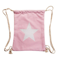 Load image into Gallery viewer, Turnbeutel Rucksack Canvas Stern weiß silbern golden verstellbar Kordel 34x42 cm - chic-net.de
