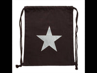 Load image into Gallery viewer, Turnbeutel Rucksack Canvas Stern weiß silbern golden verstellbar Kordel 34x42 cm - chic-net.de
