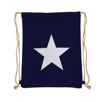 Load image into Gallery viewer, Turnbeutel Rucksack Canvas Stern weiß silbern golden verstellbar Kordel 34x42 cm - chic-net.de
