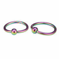 Cargar imagen en el visor de la galería, Unisex Septum Piercing Nasenringe Regenbogenfarben mit Kugel 10 mm Edelstahl - chic-net.de
