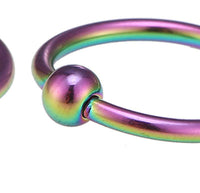 Cargar imagen en el visor de la galería, Unisex Septum Piercing Nasenringe Regenbogenfarben mit Kugel 10 mm Edelstahl - chic-net.de
