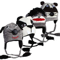 Cargar imagen en el visor de la galería, Unisex Tiergesicht Mütze Norwegermütze Nepalmütze Strick Tiermützen Bommeln - chic-net.de
