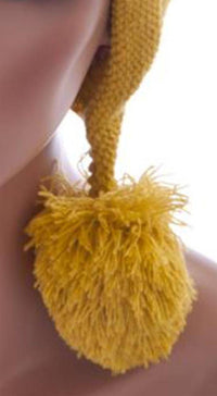 Cargar imagen en el visor de la galería, Unisex Tiermütze Norwegermütze Nepalmütze Strick ocker gelb rot weiß Bär Mütze - chic-net.de
