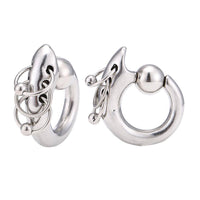 Load image into Gallery viewer, Universal Piercing Klemmkugel Captive Bead Edelstahl silbern gepierct drei Ringe - chic-net.de
