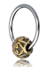 Load image into Gallery viewer, Universal Piercing Kugel Ring Edelstahl Brass Herzen - chic-net.de
