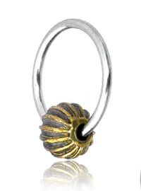 Load image into Gallery viewer, Universal Piercing Kugel Ring Edelstahl Brass Streifen - chic-net.de
