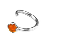Load image into Gallery viewer, Universal Piercing Ring 925 Silber 1.2mm Garnet Stein - chic-net.de
