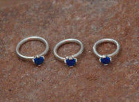 Load image into Gallery viewer, Universal Piercing Ring 925 Silber 1.2mm Opal blau - chic-net.de
