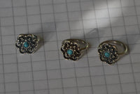 Cargar imagen en el visor de la galería, Universal Piercing Ring 925 Silber 1.2mm Türkis Blume - chic-net.de
