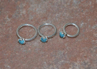 Load image into Gallery viewer, Universal Piercing Ring 925 Silber 1.2mm Türkis Stein - chic-net.de
