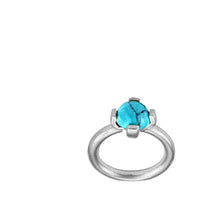 Load image into Gallery viewer, Universal Piercing Ring 925 Silber 1.2mm Türkis Stein - chic-net.de
