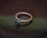Load image into Gallery viewer, Universal Piercing Ring 925 Silber 1.2mm Türkis Stein - chic-net.de
