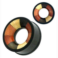 Load image into Gallery viewer, vierfarbig Holztunnel handgeschnitzt verschiedene Holzarten Tribal Tunnel Plug Expander - chic-net.de
