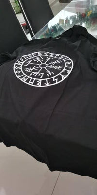 Cargar imagen en el visor de la galería, Viking T-Shirt Icelandic Vegvisir Kompass Rune Baumwolle - chic-net.de
