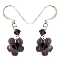 Load image into Gallery viewer, violett Kristallperlen Ohrringe Blümchen 15 mm Perlen 925er Sterling Silber - chic-net.de
