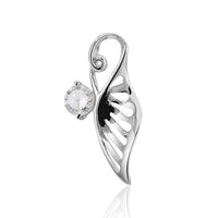 Cargar imagen en el visor de la galería, Zirkonia Anhänger Silberschmuck 925er Sterling Silber Fassung Blatt - chic-net.de
