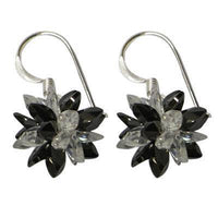 Load image into Gallery viewer, Zirkonia Ohrringe Seeigel Glitzer Kristalle schwarz weiß 925 Sterling Silber - chic-net.de
