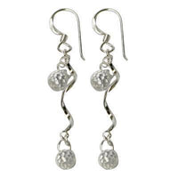 Load image into Gallery viewer, Zirkonia Ohrringe weiß spiralig 925 Sterling Silber 35 mm lang Silberohrringe - chic-net.de
