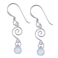 Load image into Gallery viewer, Zirkonia Ohrringe weiß Tropfen Spirale 925 Sterling Silber 19 mm Silberohrringe - chic-net.de
