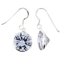 Load image into Gallery viewer, Zirkonia Silberohrhänger 12mmØ weiß 925er Sterling Silber Ohrringe - chic-net.de
