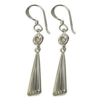 Load image into Gallery viewer, Zirkonia Stein Dreieck facettiert Glitzer Ohrringe 925 Sterling Silber lang - chic-net.de
