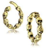 Load image into Gallery viewer, Clicker Piercing Ohrgewicht 4mm Skull Creole Messing 45g - chic - net.de
