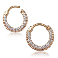 Cargar imagen en el visor de la galería, Clicker Piercing rhodiniert Glitzer Ring Kristalle breit - chic - net.de
