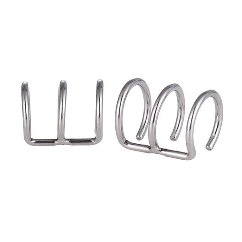 Ear cuffs, fake Helix, Ohrklemme aus Edelstahl silbern dreilagig Ohrschmuck - chic - net.de