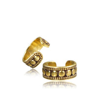 Load image into Gallery viewer, Ear cuffs Punkte Muster groß klein schmal Messing gold - chic - net.de
