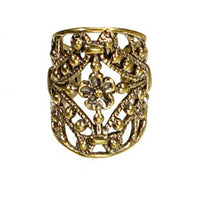 Load image into Gallery viewer, Ear cuffs verschnörkeltes Muster Blumen Messing gold - chic - net.de
