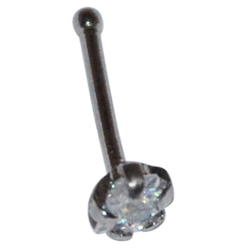 Edelstahl Nasenstecker 0,8 mm Nostril weiß Zirkonia - chic - net.de