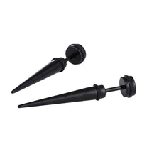 Load image into Gallery viewer, Edelstahl schwarz Cone Spitzen 26 mm lang Fake Expander Dehnungsstab Straight Dehnstab - chic - net.de
