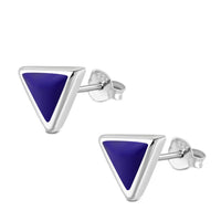 Load image into Gallery viewer, Ohrstecker 925 Sterling Silber Dreieck Muschel Stein
