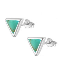 Load image into Gallery viewer, Ohrstecker 925 Sterling Silber Dreieck Muschel Stein
