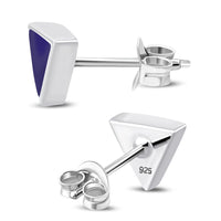 Load image into Gallery viewer, Ohrstecker 925 Sterling Silber Dreieck Muschel Stein
