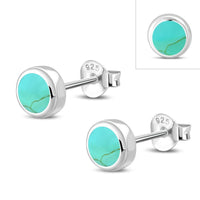 Load image into Gallery viewer, Kleine Ohrstecker 925 Silber Stein Muschel rund 3mm
