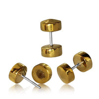 Cargar imagen en el visor de la galería, Fake Brass Plug 0.8 mm / 20ga golden Messing rund Edelstahl Pin - chic - net.de
