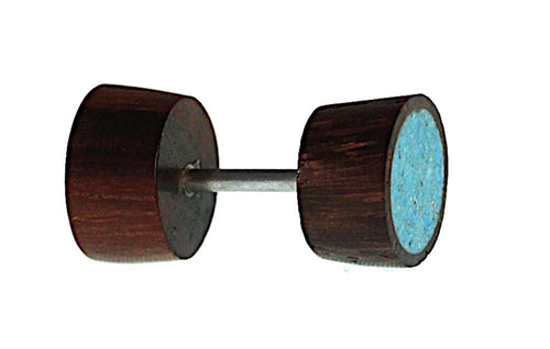 Fake Holz Plug Piercing crushed Türkis Inlay Sonoholz Edelstahl unisex - chic - net.de