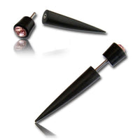 Load image into Gallery viewer, Fake Holz Spike Arangholz schwarz Rosa Kristall Edelstahl Organic Tribal - chic - net.de
