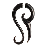 Cargar imagen en el visor de la galería, Fake Horn Piercing Hai Tail Hook Spirale Kralle handgeschnitzt schwarz Dehner - chic - net.de
