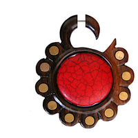 Load image into Gallery viewer, Fake Piercing Edelstahl Holz Koralle Brass Blume - chic - net.de
