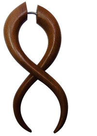 Load image into Gallery viewer, Fake Piercing Edelstahl Rosenholz Bogen gewunden - chic - net.de
