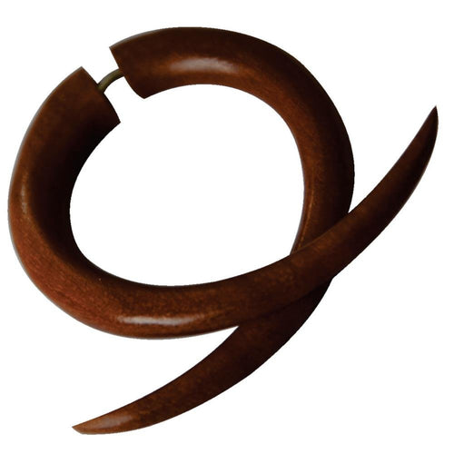 Fake Piercing Edelstahl Rosenholz Doppelkralle - chic - net.de