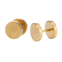 Load image into Gallery viewer, Fake Piercing Edelstahl Schraubverschluss Expander gold Farben Runde Platten 12 mm - chic - net.de
