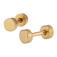 Cargar imagen en el visor de la galería, Fake Piercing Edelstahl Schraubverschluss Expander gold Farben Runde Platten 4 mm - chic - net.de
