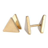 Cargar imagen en el visor de la galería, Fake Piercing Edelstahl Schraubverschluss Expander golden große Dreiecke Höhe 10 mm - chic - net.de

