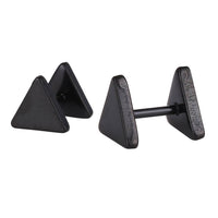 Load image into Gallery viewer, Fake Piercing Edelstahl Schraubverschluss Expander schwarz Dreieckige Platten 8 mm - chic - net.de
