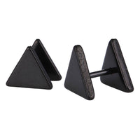 Load image into Gallery viewer, Fake Piercing Edelstahl Schraubverschluss Expander schwarz große Dreiecke Höhe 6 mm - chic - net.de
