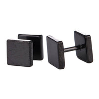 Load image into Gallery viewer, Fake Piercing Edelstahl Schraubverschluss Expander schwarz große Quadrate 7 mm - chic - net.de
