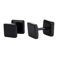 Load image into Gallery viewer, Fake Piercing Edelstahl Schraubverschluss Expander schwarz Quadratische Platten 5 mm - chic - net.de

